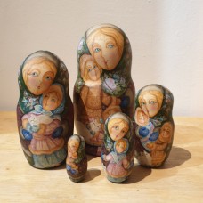 5 Piece Hand Painted Russian Doll "Autumn Children"