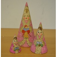 3 piece cone shaped Angel russian doll