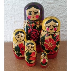 5 piece Mauve Semyenov  Russian Doll